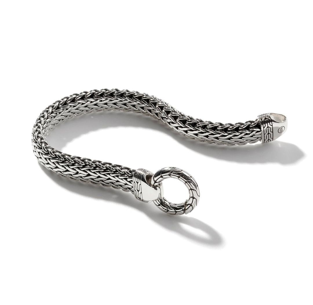 Zyan Gems | Classic Chain Ring Clasp Bracelet for Men | Sterling Silver Bracelet