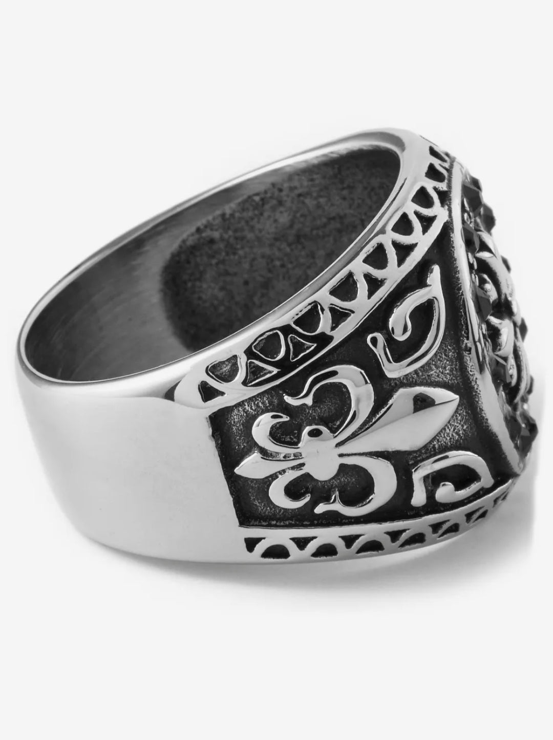 Zyan Gems | Unique Fort Templar Signet Ring | Sterling Silver Oxidized Ring