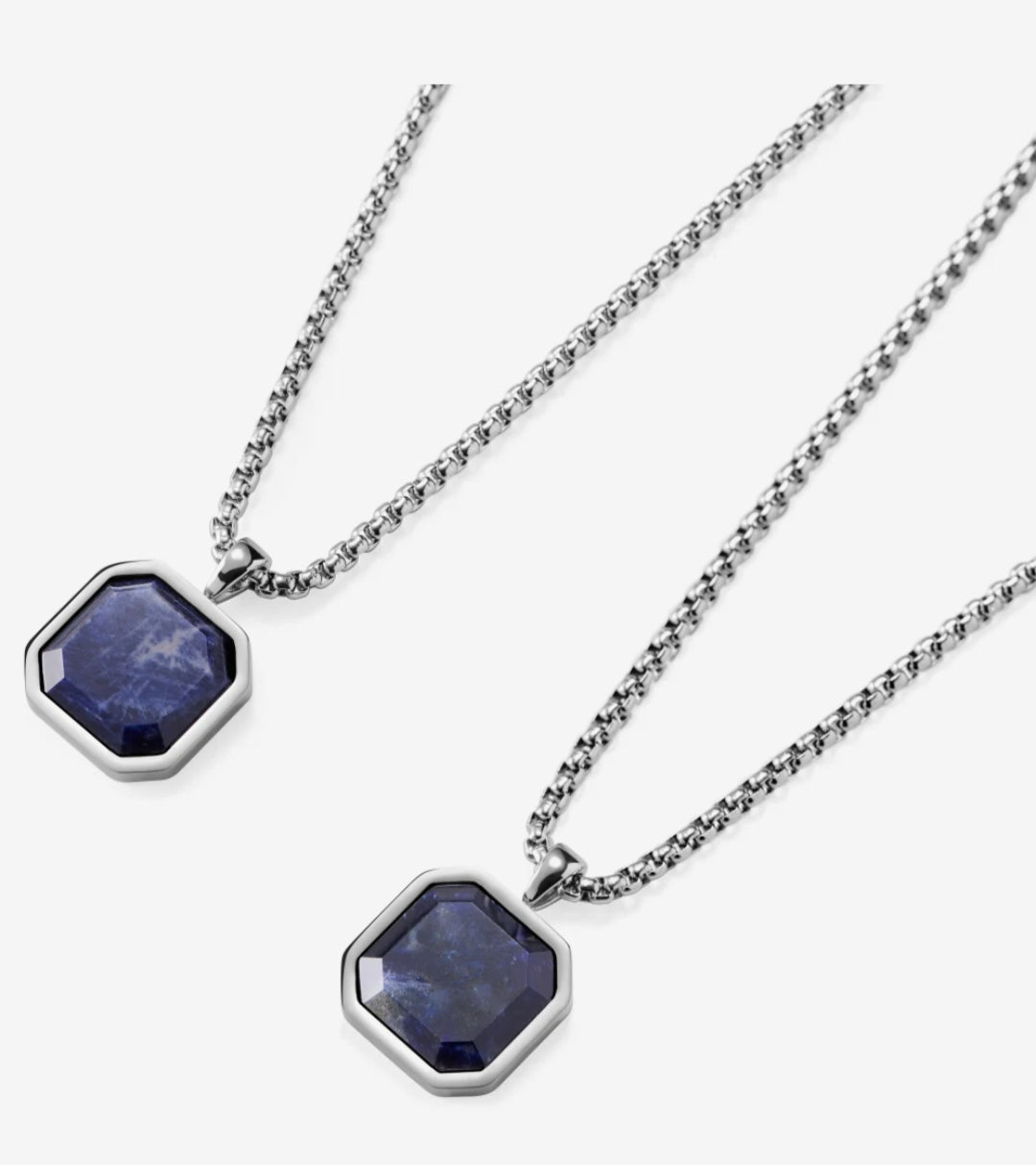 Zyan Gems | Unique Designed Silver Pendant in Natural Sodalite for Men, Sterling Silver Pendant