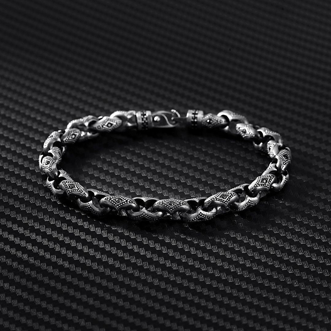 Unique Hand Engraved Vintage Oxidized Bracelet | 35g, Sterling Silver Bracelet Authenticity and
