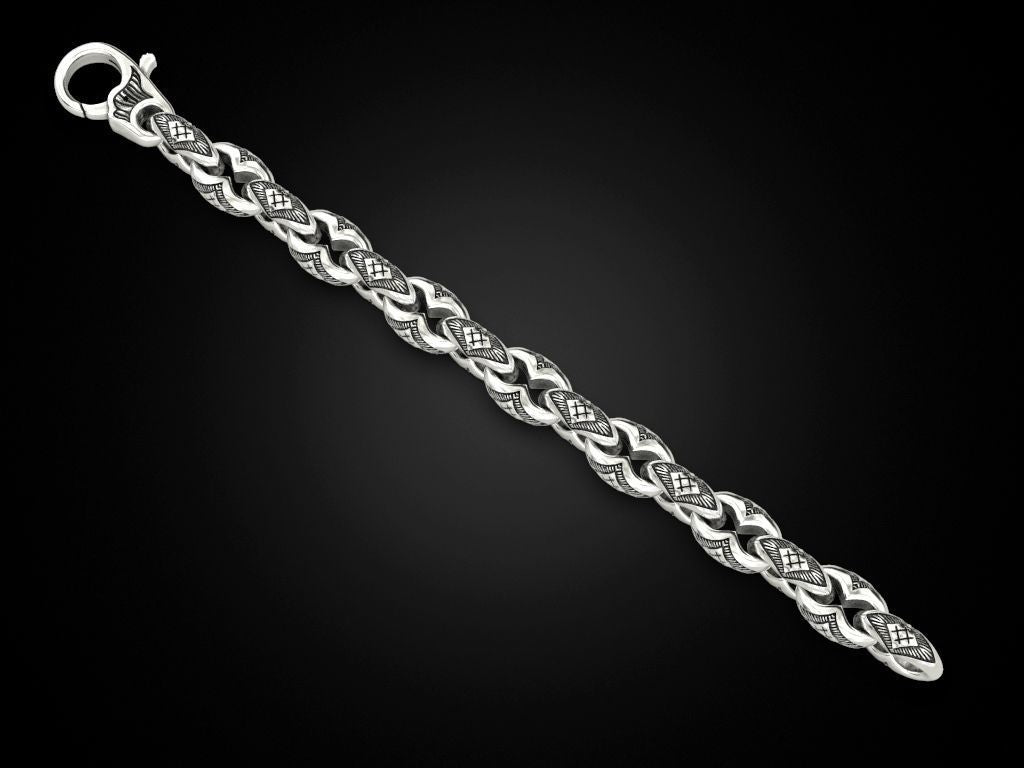 Zyan Gems | Unique Real Biker Bracelet for Men | Sterling Silver Bracelet
