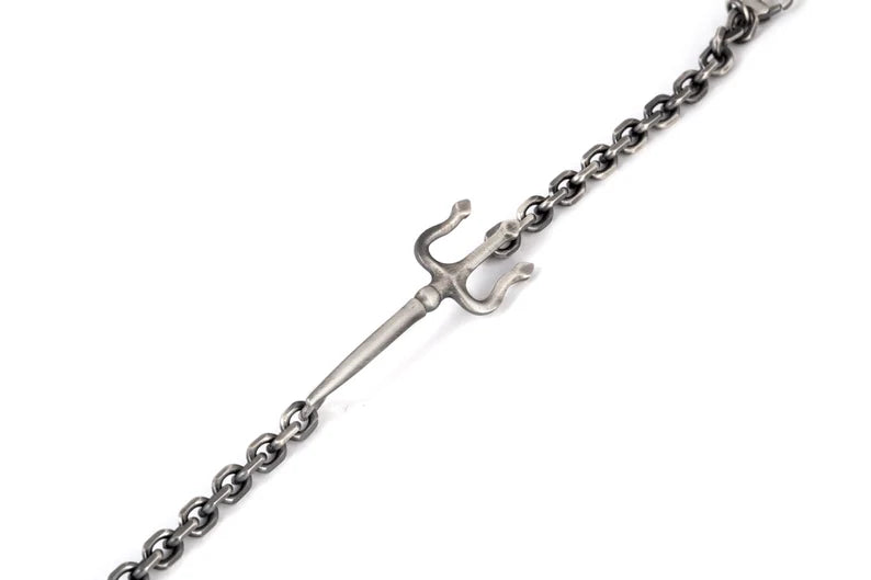 Zyan Gems | Unique Trishul Symbol Bracelet For Men | Sterling Silver Oxidized Bracelet