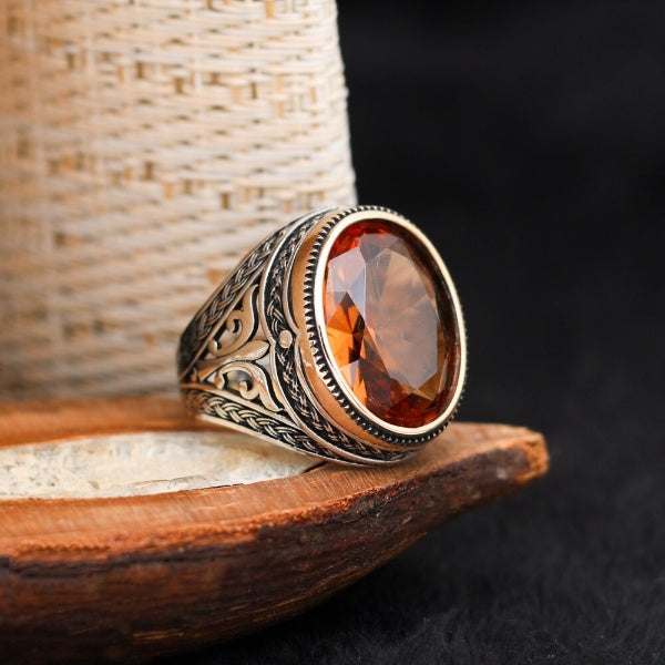 Turkish Zultanite Stone Men's Ring Handmade Premium Design