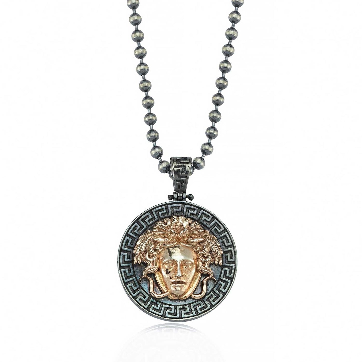 Zyan Gems | Unique Designed Medusa/ Pendant | Sterling Silver Rosegold Plated Oxidized Pendant