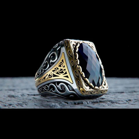 Turkish Zircon Stone Ring Embroidered Special Design