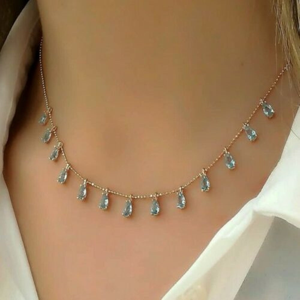 Turkish Handmade Aquamarine Stone Necklace