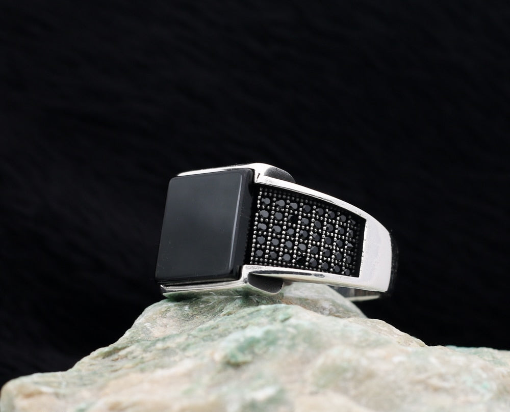 Turkish Onyx Stone Men's Ring Handmade Special Design