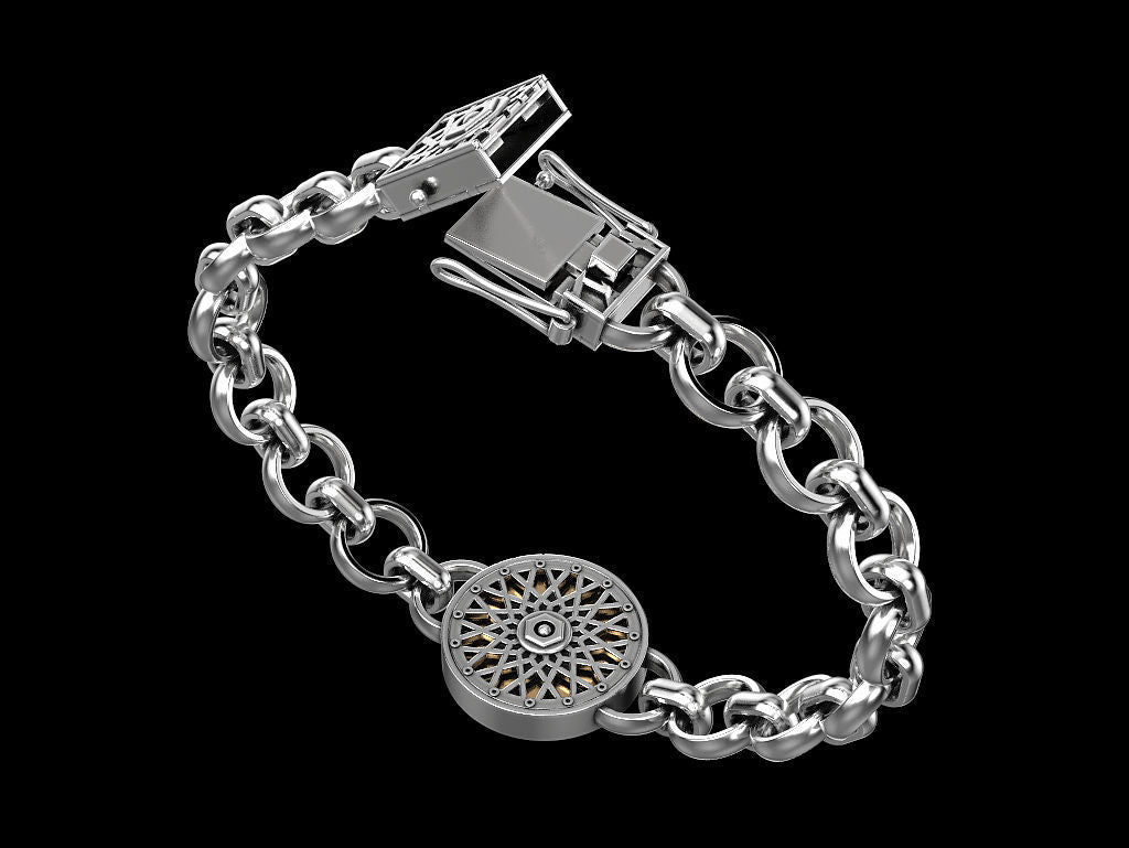 Zyan Gems | Unique Designed Skull Bracelet for Men | Biker Bracelet for Men | Sterling Silver Bracelet
