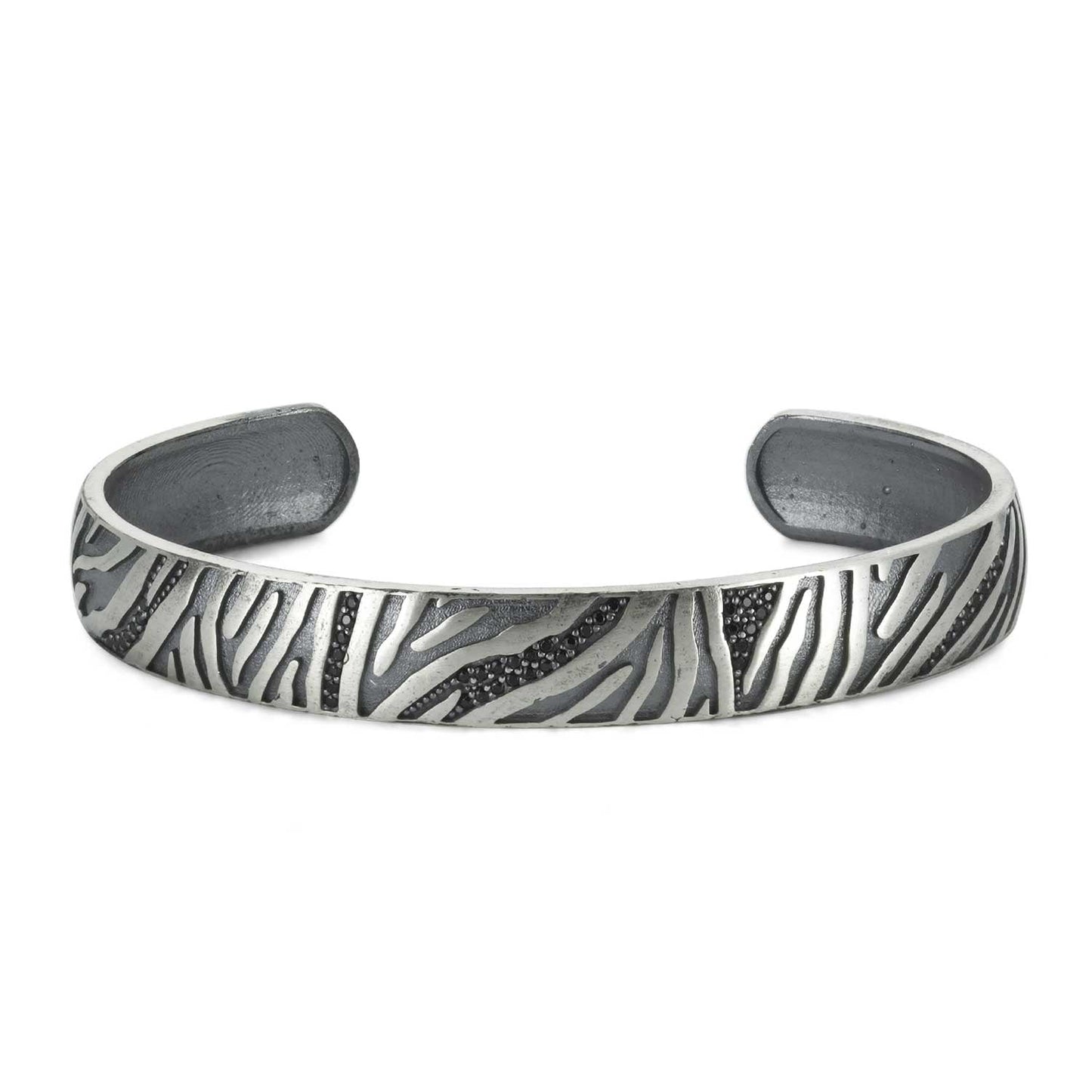 Zyan Gems | Adjustable Modern Style Bangle/kadaa/Handcuff for Men & Boys | Sterling Silver Bracelet