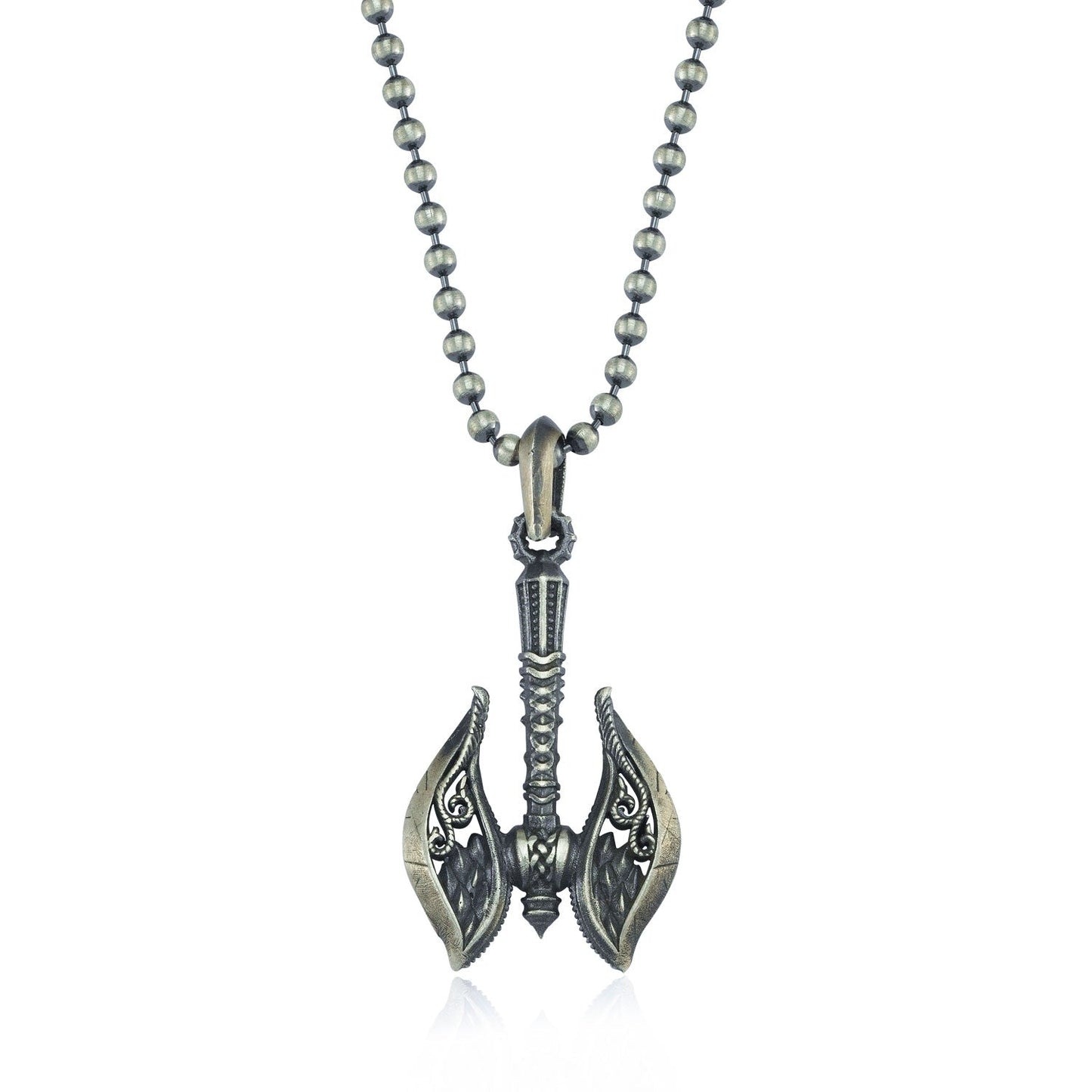 Zyan Gems | Unique Viking War Axe Designed Pendant for Men | Sterling Silver Oxidized Pendant