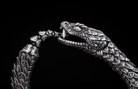 12mm wide, Unique Oxidized Snake Bracelet |  Sterling Silver Oxidized Bracelet | Unisex