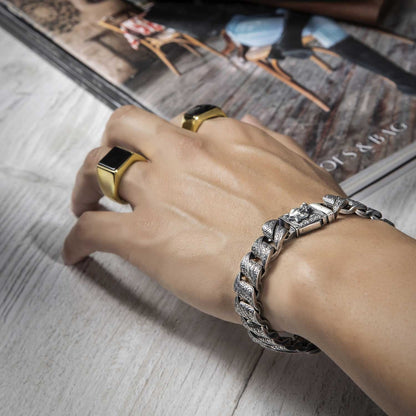 Zyan Gems | Exclusive Classic Gold Signet Statement Ring with Natural Black Onyx/ Red Agate, Sterling Silver  Ring | Jewellery for Men