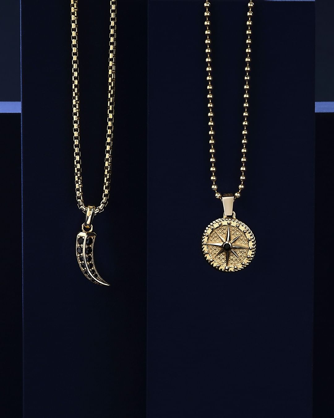 Zyan Gems | Unique Designed Claw Pendant Studded with Black Zircons |  Gold Micron Plated  Sterling Silver Pendant