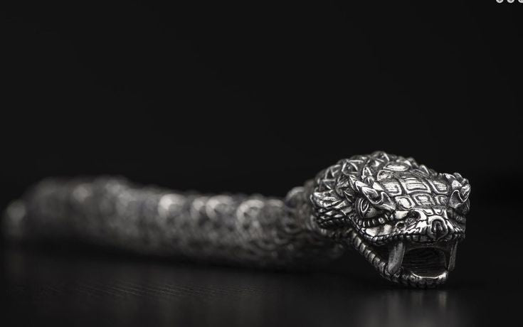 12mm wide, Unique Oxidized Snake Bracelet | 925 Sterling Silver Oxidized Bracelet | Unisex Jewelry Authenticity and 925