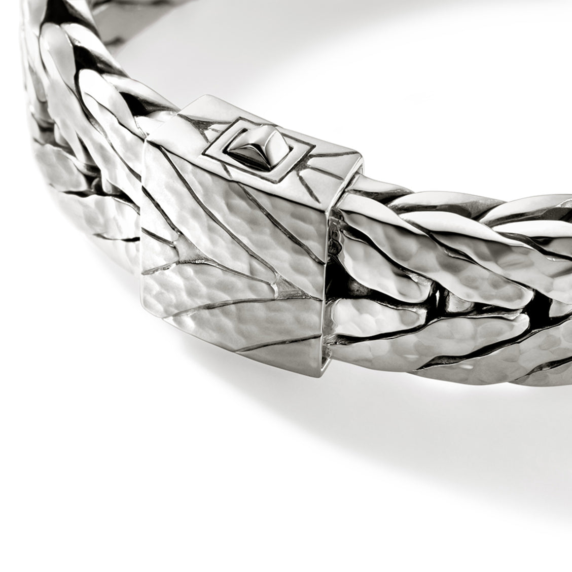 Zyan Gems | 16mm Wide Hammered Textured Bracelet |  Sterling Silver Bracelet