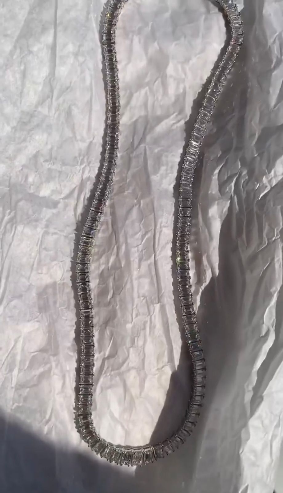 Zyan Gems | 22" Long Tennis Chain Studded with AAA+ Swarovski Diamonds |  Sterling Silver Chain