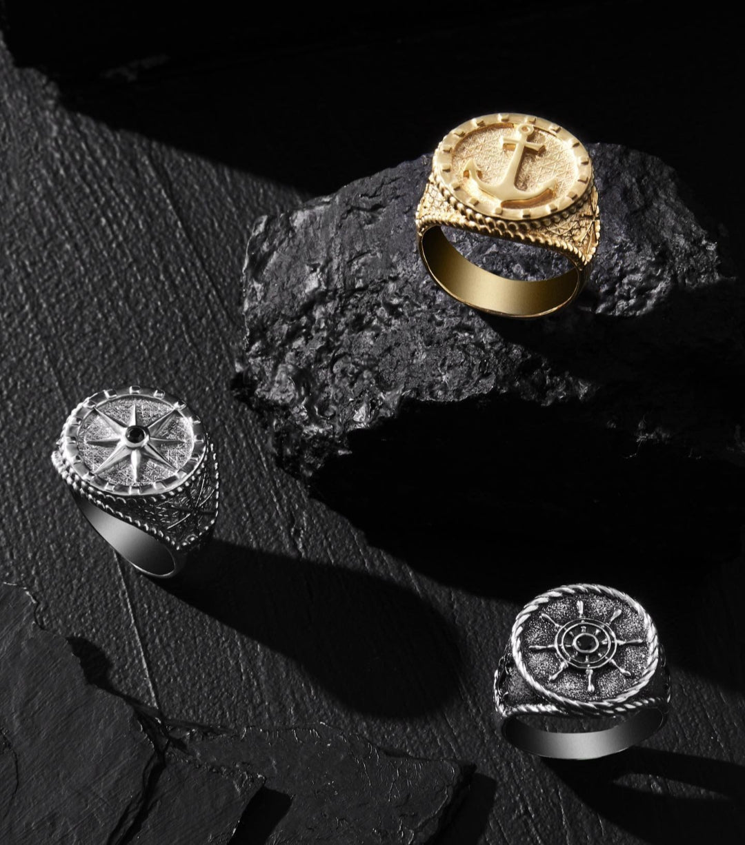 Zyan Gems | Exclusive Signet Style Compass Ring, Sterling Silver  Ring | Jewellery for Men