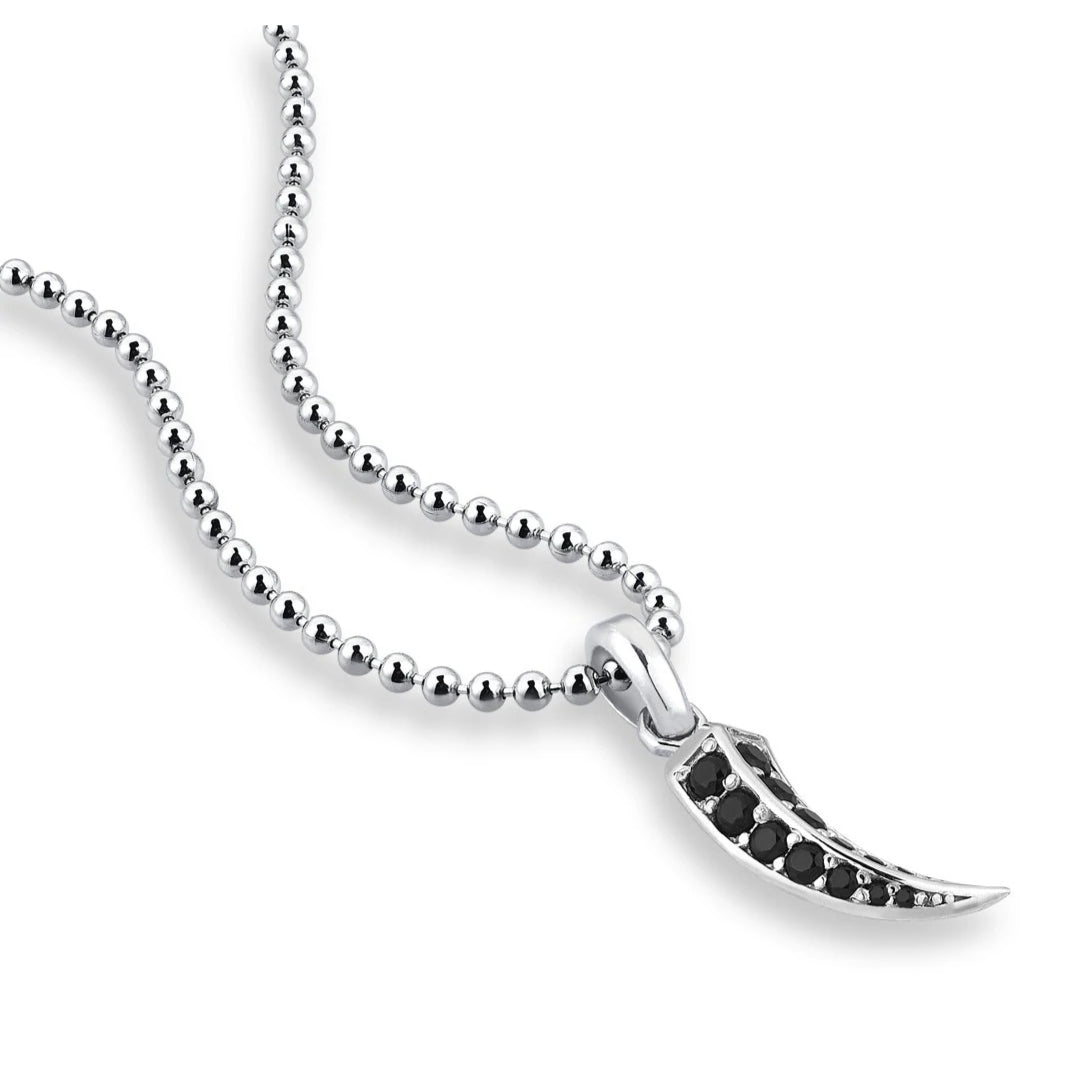 Zyan Gems | Unique Designed Claw Pendant Studded with Black Zircons |  Gold Micron Plated  Sterling Silver Pendant