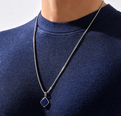 Zyan Gems | Unique Designed Silver Pendant in Natural Sodalite for Men,  Sterling Silver Pendant