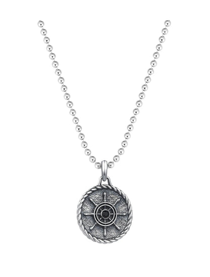 Zyan Gems | Unique Designed Silver Rudder Pendant for Men | Oxidized  Sterling Silver Pendant
