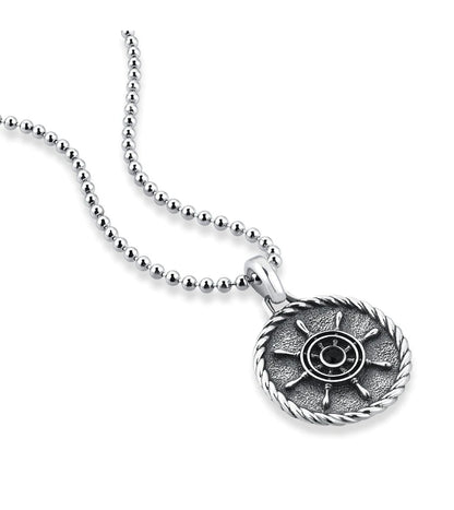 Zyan Gems | Unique Designed Silver Rudder Pendant for Men | Oxidized  Sterling Silver Pendant