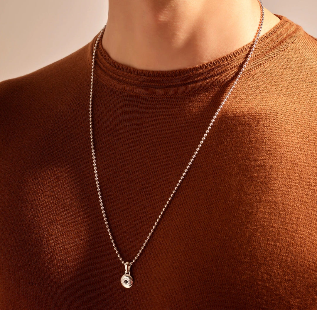 Zyan Gems | Unique Designed Evil Eye Pendant |  Sterling Silver Pendant