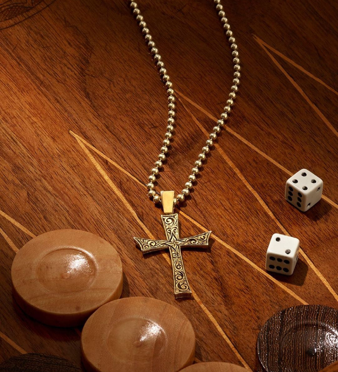 Zyan Gems | Unique Classic Cross Pendant with Engraved Design,  Sterling Silver Pendant