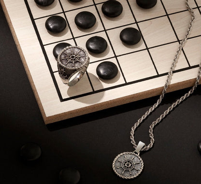 Zyan Gems | Unique Designed Silver Rudder Pendant for Men | Oxidized  Sterling Silver Pendant