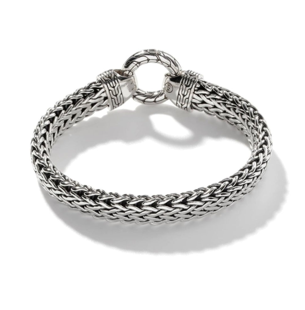 Zyan Gems | Classic Chain Ring Clasp Bracelet for Men |  Sterling Silver Bracelet