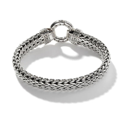 Zyan Gems | Classic Chain Ring Clasp Bracelet for Men |  Sterling Silver Bracelet