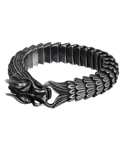 Unique Vintage Dark/Light Oxidized Dragon Bracelet |  Sterling Silver Dark/Light Oxidized Bracelet | Unisex