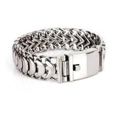 Zyan Gems | Unique Link Designed High Polished Bracelet for Men |  Sterling Silver Bracelet
