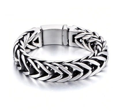 18mm wide Unique Retro Masculina High Polished V link Bracelet for Men |  Sterling Silver Bracelet Authenticity and