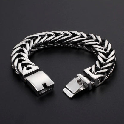 18mm wide Unique Retro Masculina High Polished V link Bracelet for Men |  Sterling Silver Bracelet Authenticity and