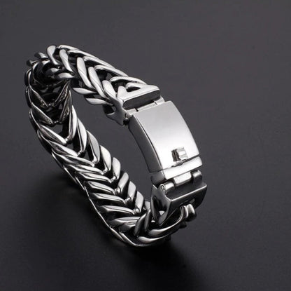 18mm wide Unique Retro Masculina High Polished V link Bracelet for Men |  Sterling Silver Bracelet Authenticity and