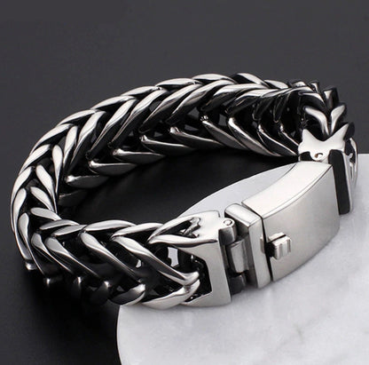 18mm wide Unique Retro Masculina High Polished V link Bracelet for Men |  Sterling Silver Bracelet Authenticity and