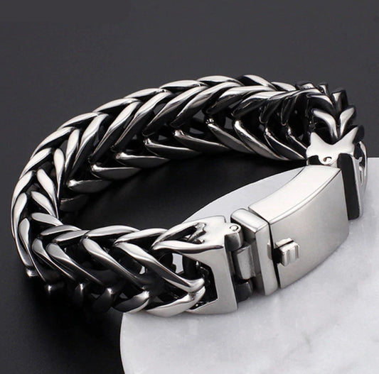 18mm wide Unique Retro Masculina High Polished V link Bracelet for Men |  Sterling Silver Bracelet Authenticity and