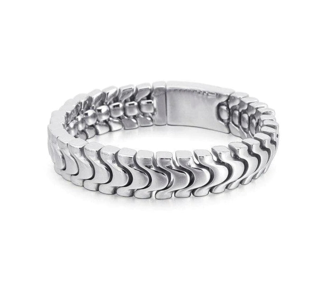 18mm wide, Solid Unique Watch Style High Polished Bracelet for Men |  Sterling Silver Bracelet Authenticity and