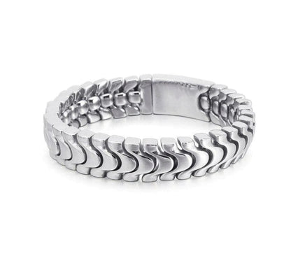 18mm wide, Solid Unique Watch Style High Polished Bracelet for Men |  Sterling Silver Bracelet Authenticity and