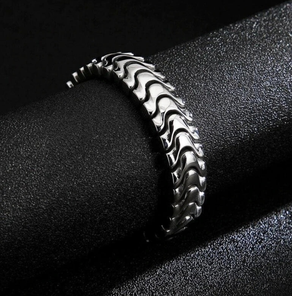18mm wide, Solid Unique Watch Style High Polished Bracelet for Men |  Sterling Silver Bracelet Authenticity and
