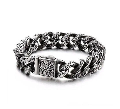 14mm wide, Unique Artistry Retro Oxidized Bracelet for Men |  Sterling Silver Bracelet Authenticity and
