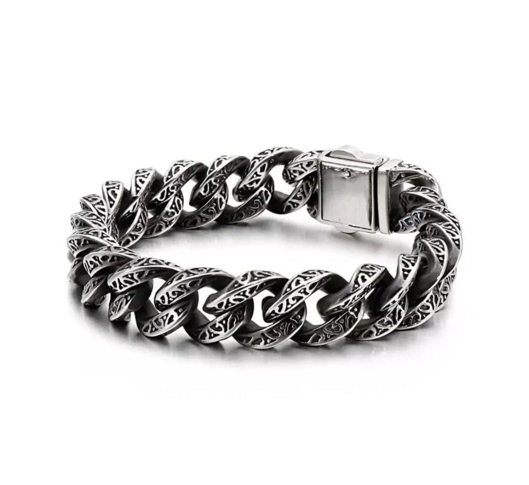 14mm wide, Unique Artistry Retro Oxidized Bracelet for Men |  Sterling Silver Bracelet Authenticity and