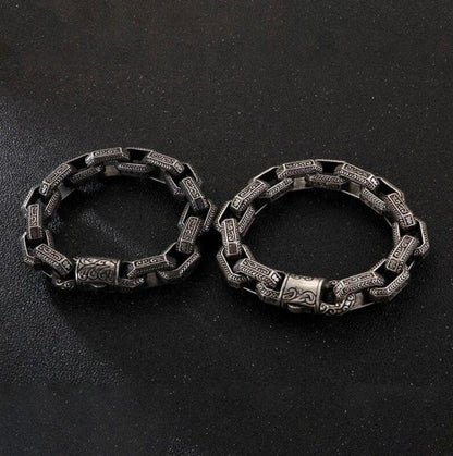 13mm wide, Unique Vintage Artistry Ancient Oxidized Bracelet |  Sterling Silver Bracelet