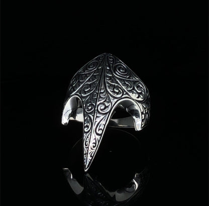 Zyan Gems | Unique Turkish Style Signet Thumb Ring |  Sterling Silver Oxidized Ring