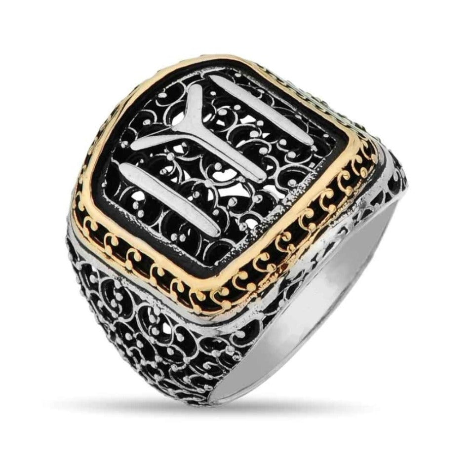 Zyan Gems | Unique Design Kayi Ring |  Sterling Silver Oxidized Ring