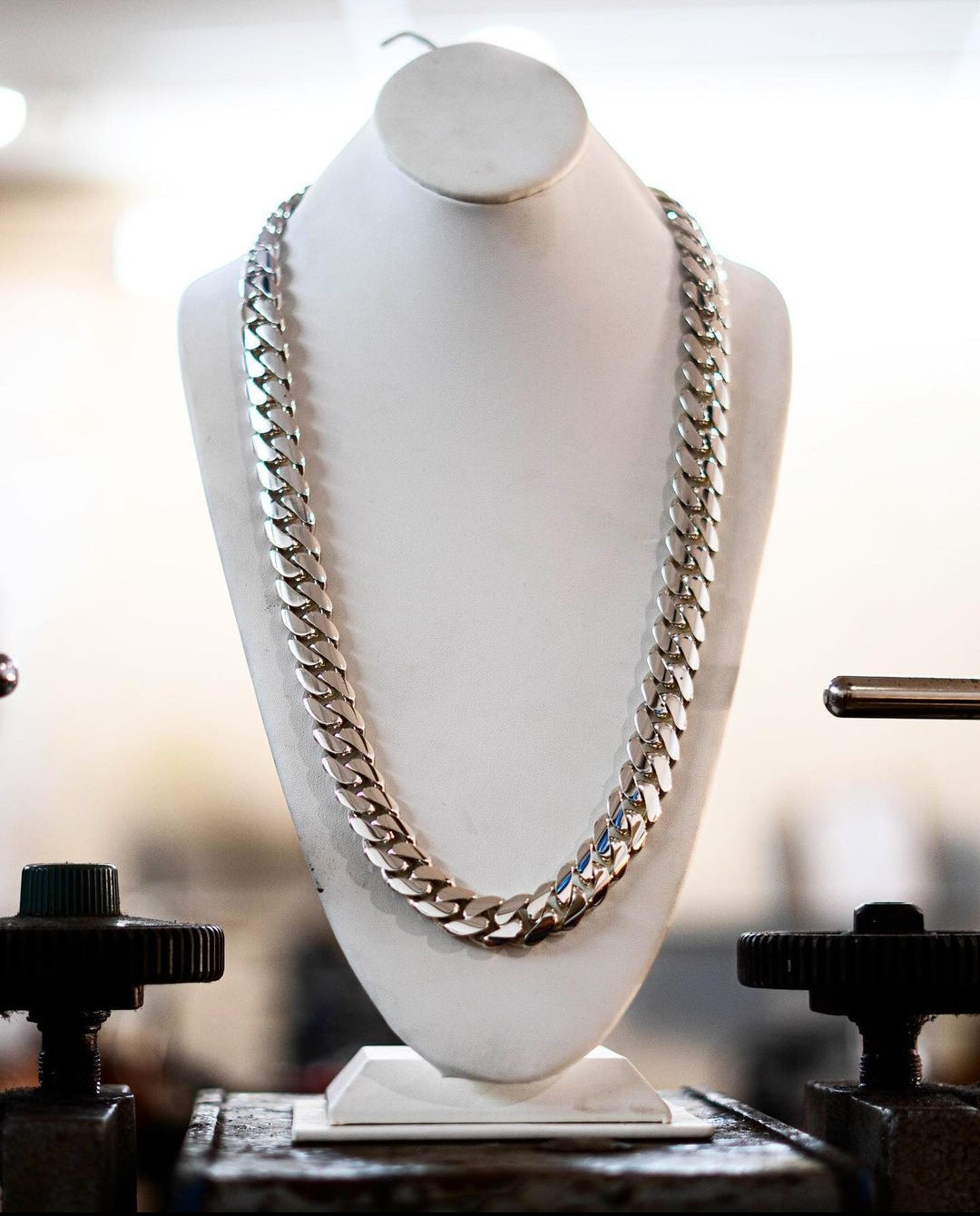 Zyan Gems | 16mm Wide Solid Miami Cuban Link Chain |  Gold Micron Plated  Sterling Silver Chain
