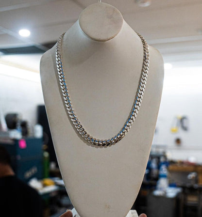 Zyan Gems | 10mm Wide Solid Miami Cuban Link Chain |  Sterling Silver Chain