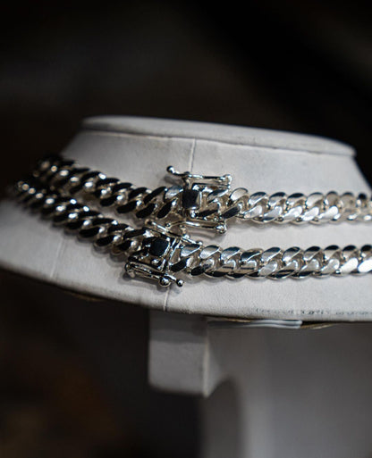 Zyan Gems | 14mm Wide Solid Miami Cuban Link Chain |  Sterling Silver Chain