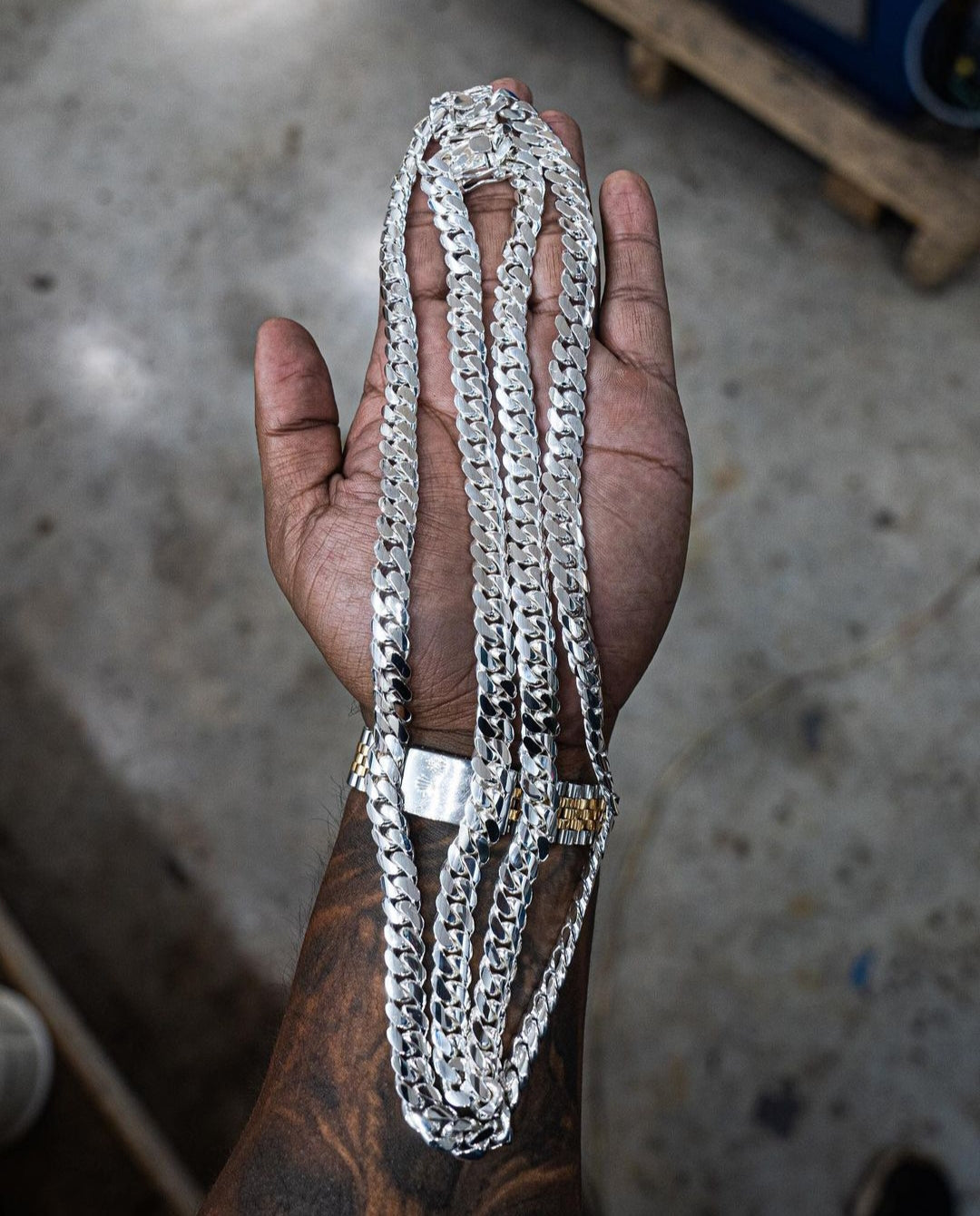 Zyan Gems | 14mm Wide Solid Miami Cuban Link Chain |  Sterling Silver Chain