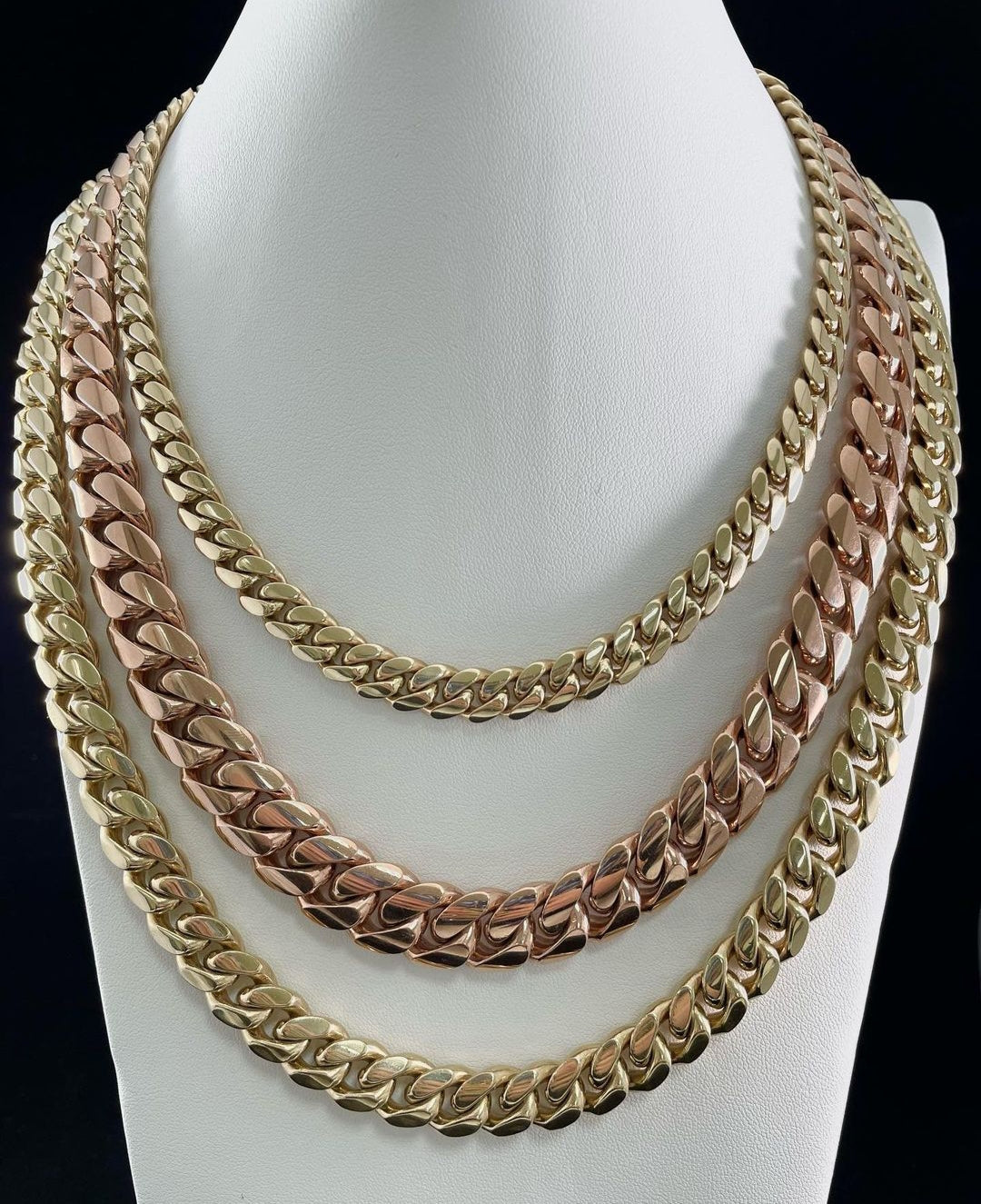 Zyan Gems | 16mm Wide Solid Miami Cuban Link Chain |  Gold Micron Plated  Sterling Silver Chain